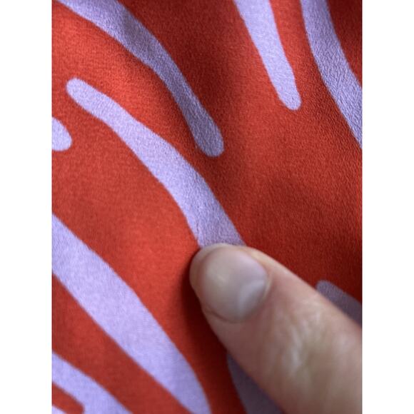 Cabi Saunter Kimono Maxi Dress‎ Sz S High Low Zebra Orange Purple 5795 Faux Wrap - Picture 10 of 16